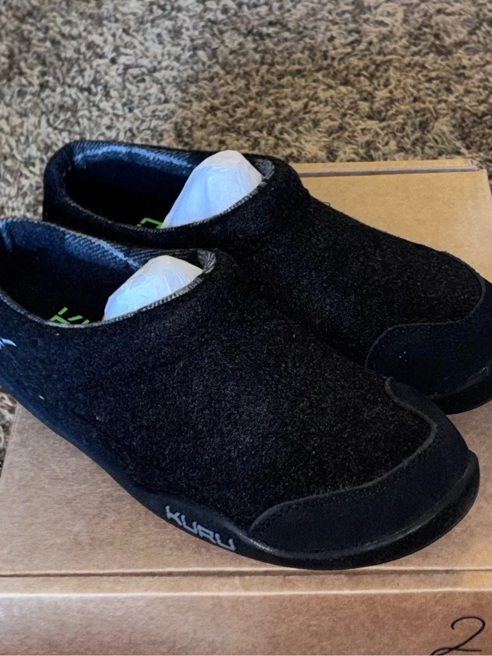 NEW Kuru Draft Men’s 7.5 Black Mule Plantar Fasciitis Recovery Slip On SLIPPER